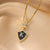 Moderate Luxury Letter Geometric Titanium Steel 18K Gold Plated Necklaces