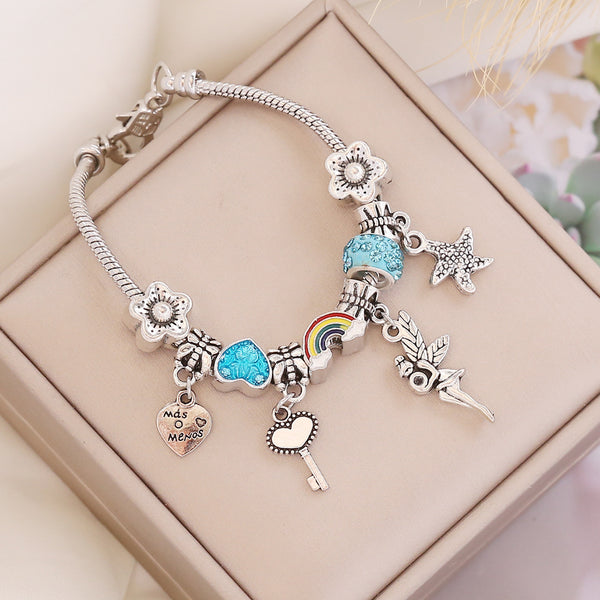 Women Heart Alloy Oil Dripping Bracelets