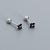 925 Sterling Silver Minimalist Flower Flower Silver Diamond Inlay Stud Earrings