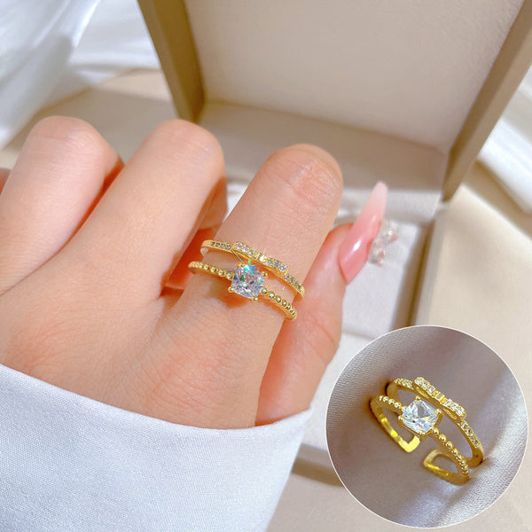 Women Cartoon Crown Brass Electroplating Rings