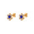 Fashion Flower Geometric Stainless Steel 18K Gold Plated Stud Earrings