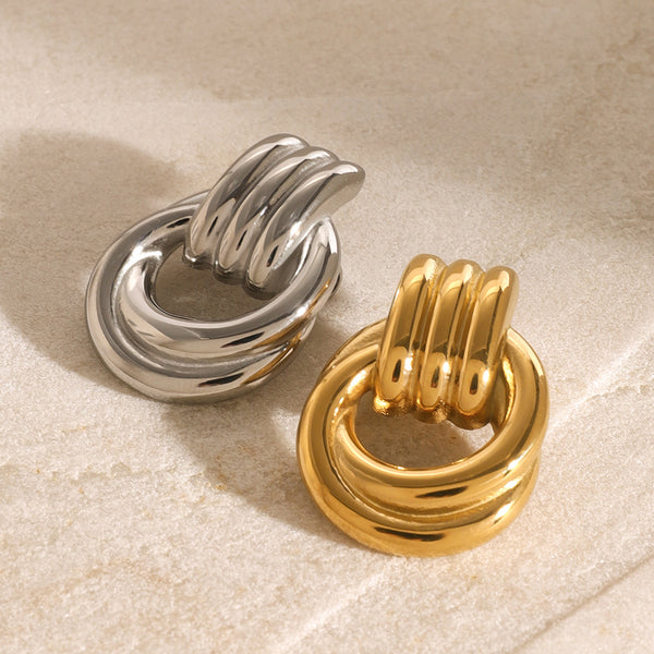 Minimalist Round Geometric Stainless Steel Electroplating Brooches