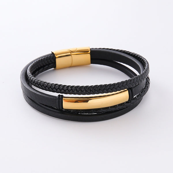 Men Minimalist Stripe Geometric Stainless Steel Electroplating Bracelets