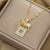 Fashion Quadrilateral Titanium Steel 18K Gold Plated Necklaces