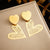 Fashion Heart Heart Stainless Steel Electroplating Earrings