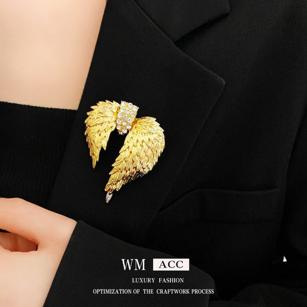 Vintage Retro Women Wing Geometric Metal Electroplating Brooches