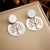 Fashion Round Geometric Stainless Steel Electroplating Earrings