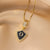 Moderate Luxury Letter Geometric Titanium Steel 18K Gold Plated Necklaces