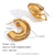 Fashion Circle Geometric Droplet Stainless Steel Electroplating Earrings