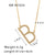 IG Style Letter Geometric Stainless Steel Diamond Inlay Necklaces