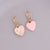 Women Retro Metal Vintage Heart Alloy Oiling Earrings