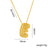 Letter Text Number Titanium Steel 18K Gold Plated Necklaces