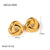 IG Style Checkered Geometric Stainless Steel 18K Gold Plated Earrings