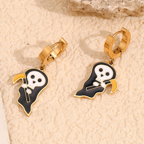 Fashion Ghost Cartoon Stainless Steel Electroplating Earrings