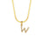 Fashion Stripe Number Text Letter Stainless Steel 18K Gold Plated Necklaces