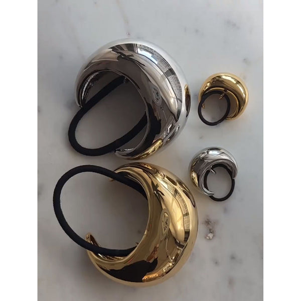 Ellipse Stainless Steel Electroplating Hair Ties