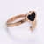 Moderate Luxury Stripe Circle Round Heart Stainless Steel Electroplating Rings