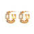 Fashion Round Geometric Stainless Steel 18K Gold Plated Stud Earrings