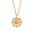 Fashion Round Stripe Geometric Stainless Steel 18K Gold Plated Necklaces