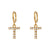 Minimalist Letter Number Text Stainless Steel 18K Gold Plated Earrings