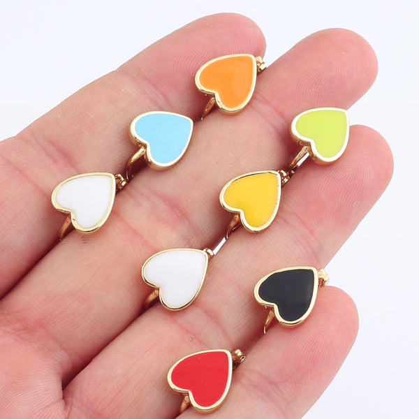 Cute Minimalist Elegant Women Metal Heart Copper Earrings