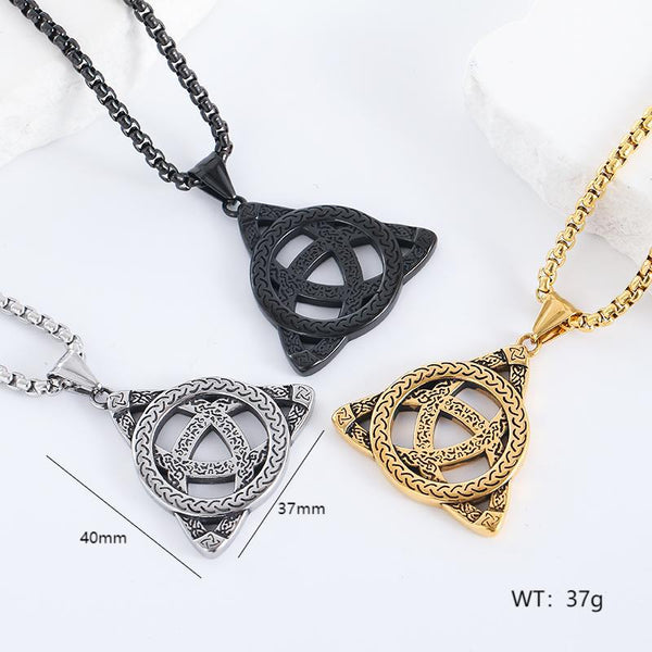 IG Style Triangle Stainless Steel Distressing Pendants