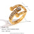 Women Fashion Circle Geometric Stainless Steel 18K Gold Plated Rings