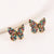 Butterfly Bowknot Copper Diamond Inlay Earrings