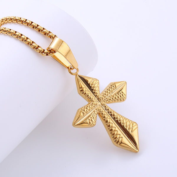 Retro Unisex Vintage Cross Cross Titanium Steel Electroplating Pendants