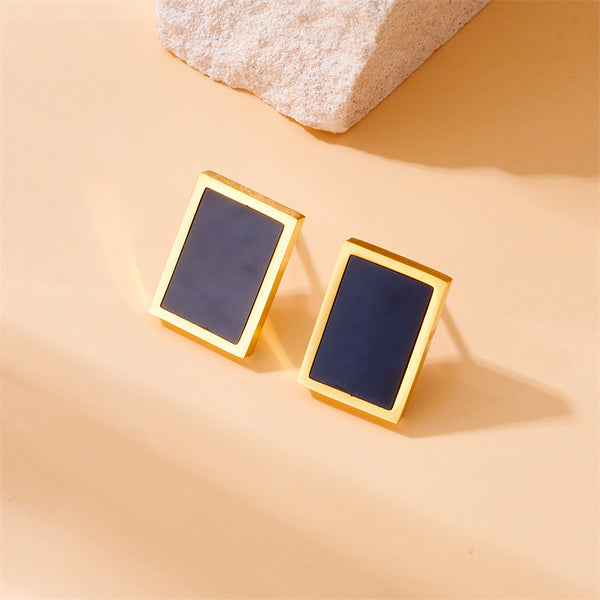 Fashion Square Geometric Stainless Steel Electroplating Earrings