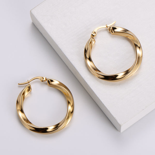 Women Minimalist Geometric Metal Geometric Stainless Steel Electroplating Earrings