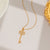 Versatile Letter Chinese Character Geometric Titanium Steel 18K Gold Plated Necklaces