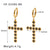 IG Style Cross Geometric Stainless Steel Electroplating Earrings