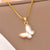 Minimalist Butterfly Stainless Steel Electroplating Necklaces