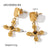 IG Style Cross Geometric Stainless Steel 18K Gold Plated Earrings