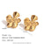 Fashion Petal Geometric Flower Stainless Steel 18K Gold Plated Stud Earrings