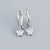 925 Sterling Silver Minimalist Butterfly Insect Silver Diamond Inlay Stud Earrings