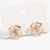 Chic Circle Star Geometric Copper Zircon Inlay Stud Earrings