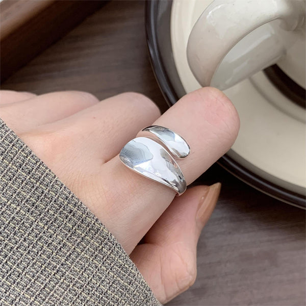 925 Sterling Silver Women IG Style Circle Silver Silver Plating Rings