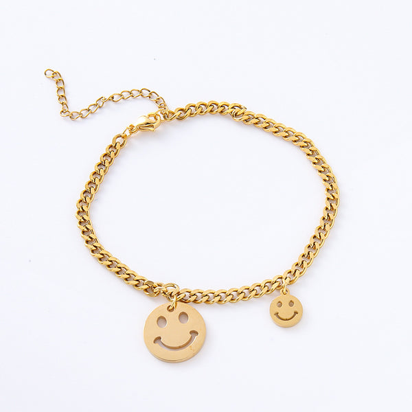 Cute Smile Stainless Steel Electroplating Bracelets