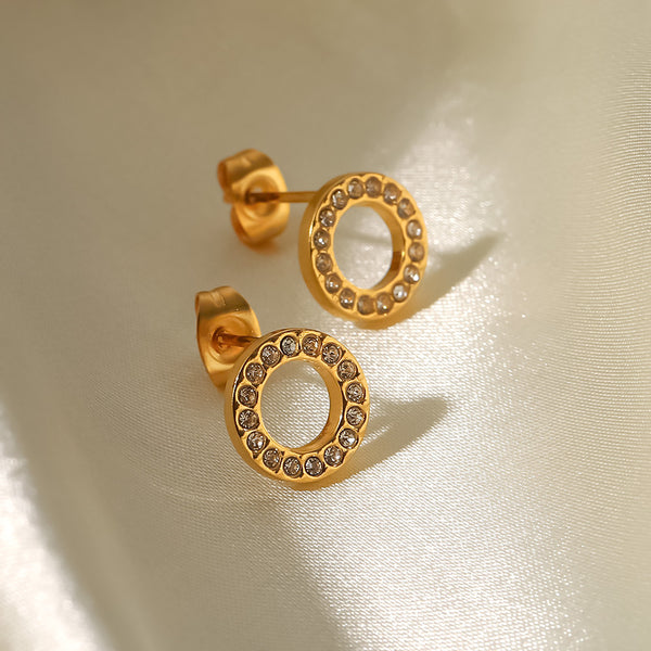 IG Style Geometric Stainless Steel 18K Gold Plated Earrings