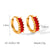 IG Style Round Geometric Stainless Steel Zircon Inlay Earrings