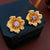 Medieval Flower Flower Copper Zircon Inlay Earrings