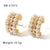 IG Style Pearl Geometric Stainless Steel Electroplating Earrings