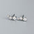 925 Sterling Silver Korean Geometric Silver Diamond Inlay Stud Earrings