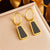 Fashion Quadrilateral Geometric Stainless Steel Electroplating Earrings