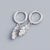 925 Sterling Silver Women Feather Metal Feather Silver Diamond Inlay Stud Earrings