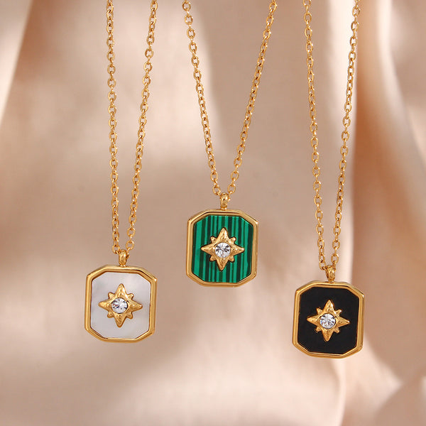 Geometric Stainless Steel 18K Gold Plated Necklaces