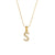 Fashion Round Stripe Number Text Letter Stainless Steel 18K Gold Plated Necklaces