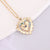 Women Heart Stainless Steel Diamond Inlay Pendants